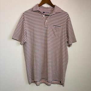 Onward Reserve Men's Size Medium Striped Preppy‎ Performance Golf Polo